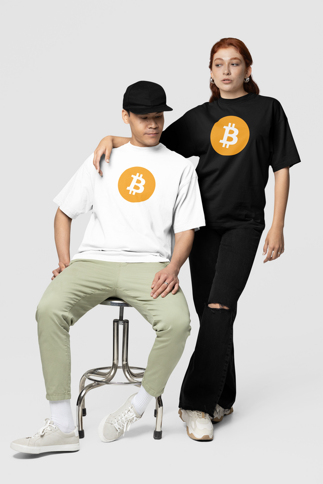 Bitcoin oversized T-shirt med originalt Bitcoin-symbol